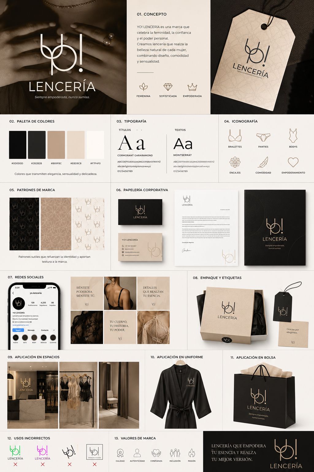 Lencería — diseño de página